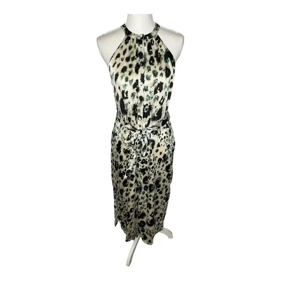 New Zara Size Small Animal Print Halter Maxi Dress NWT - Picture 1 of 6